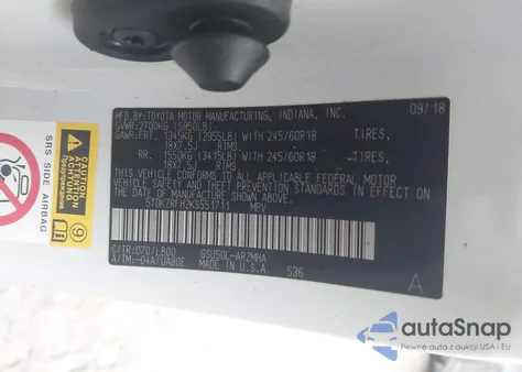 2019 Toyota Highlander Xle из США, поврежденный, VIN 5TDKZRFH2KS551711